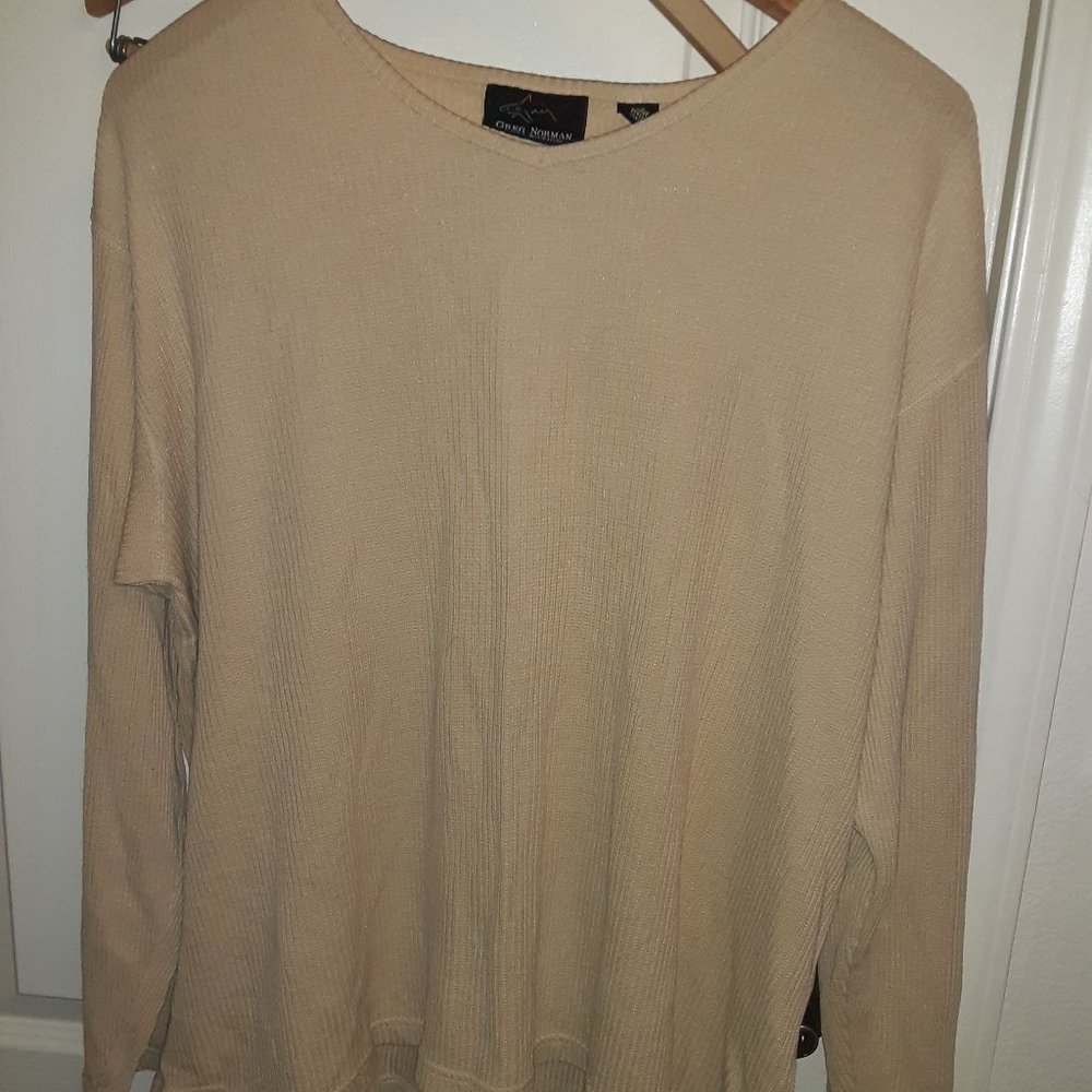 Tan Long Sleeve Top, Large